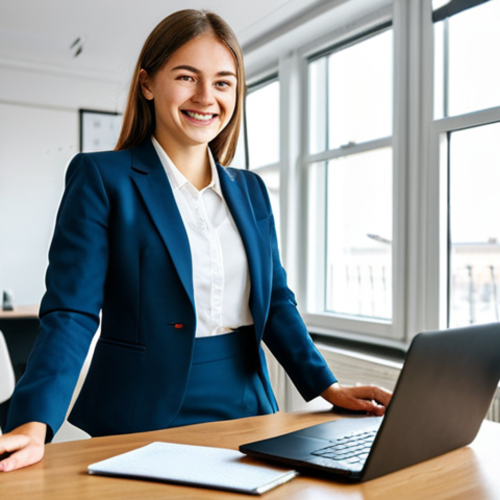 경영학의 최근 동향 - **
A modern office interior in Moscow, flooded with natural light. A young, professional woman is ...