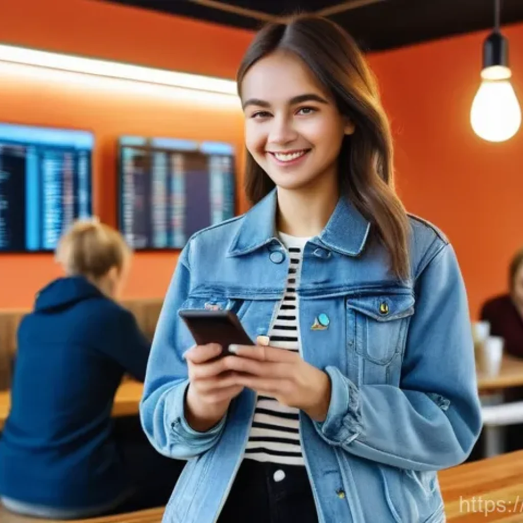 핀테크 혁명 - **Prompt: Digital Ruble for Everyday Transactions**
"A vibrant, eye-level, full shot of a young ...