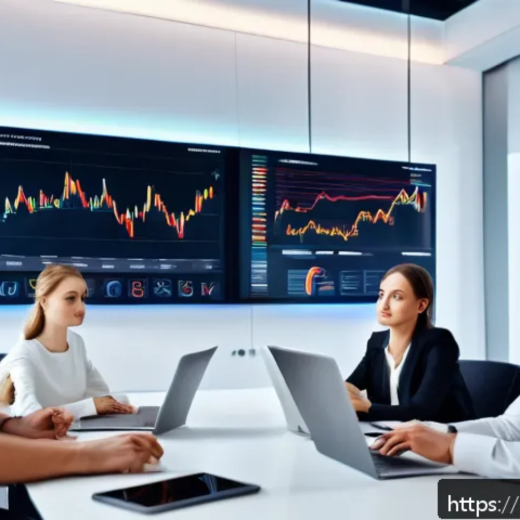 전략 경영 - A modern Russian business office environment with a diverse team of professionals collaborating arou...